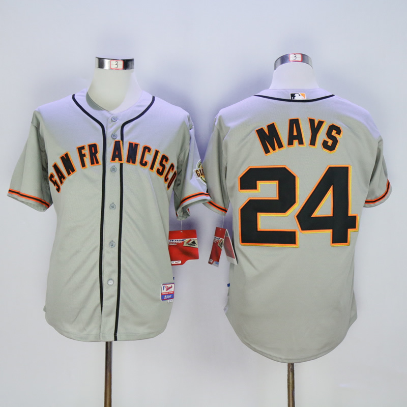 Men San Francisco Giants #24 Mays Grey MLB Jerseys->san francisco giants->MLB Jersey